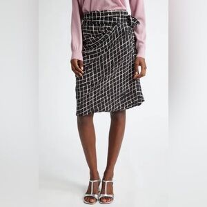 Dries Van Noten Draped
Windowpane Midi Skirt, size 34, NWT